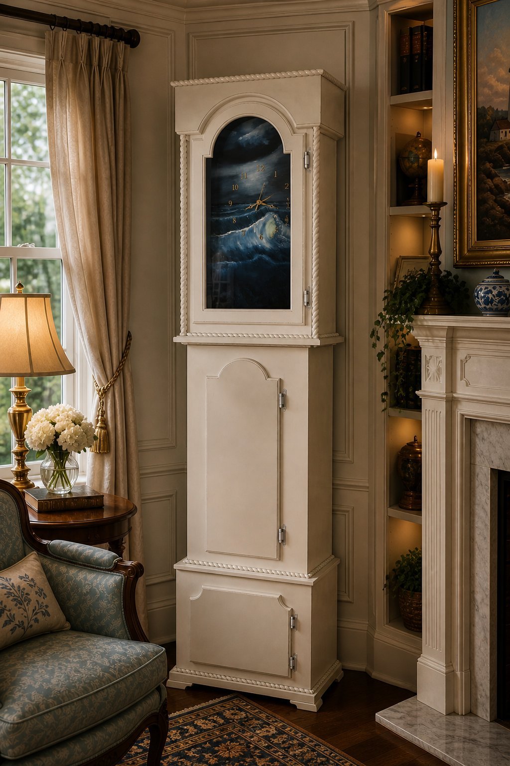 D'Suti handcrafted tall-case grandfather clock